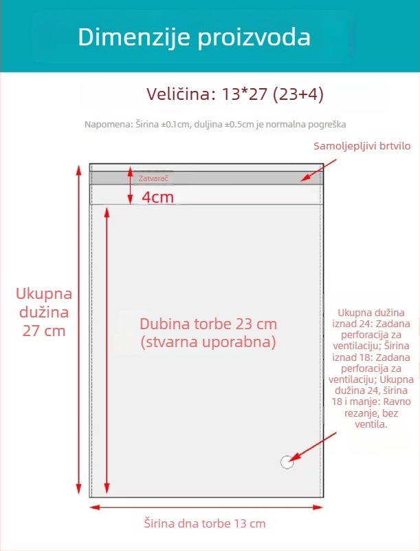 OPP samoljepljiva vrećica, prozirna, debelih stijenki, s tiskanim logom, plastična vrećica za pakiranje nakita, odjeće i maski