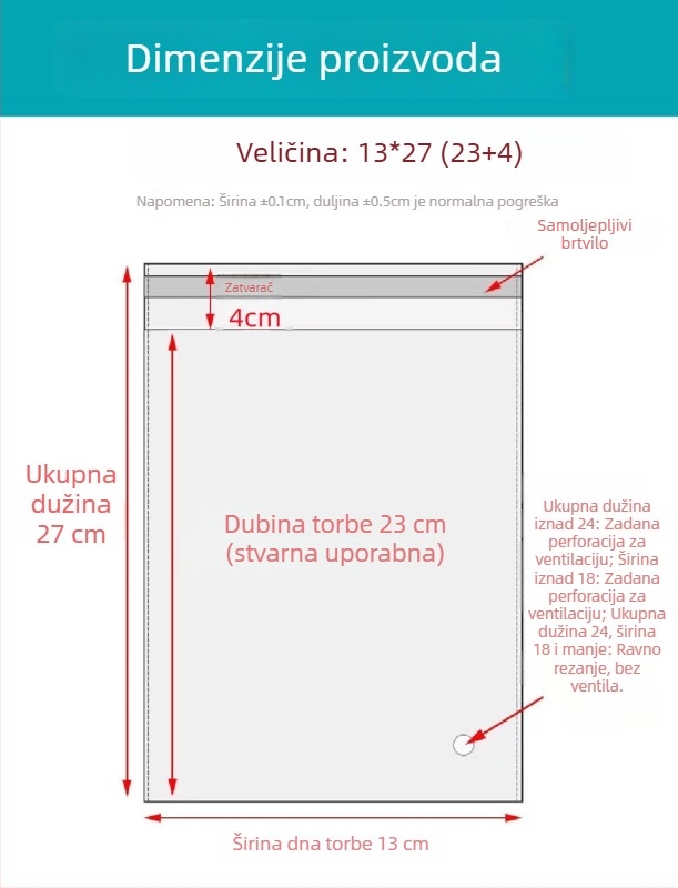 OPP samoljepljiva vrećica, prozirna, debelih stijenki, s tiskanim logom, plastična vrećica za pakiranje nakita, odjeće i maski