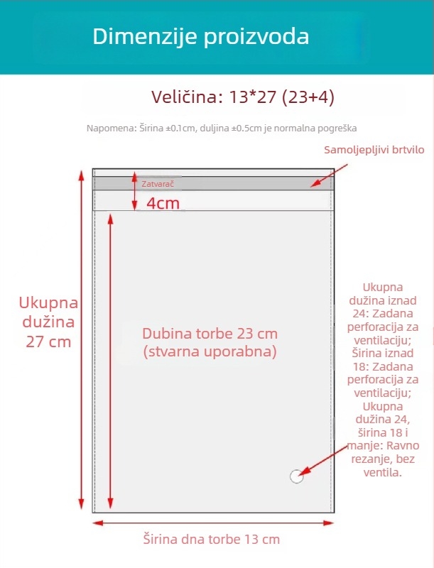 OPP samoljepljiva vrećica, prozirna, debelih stijenki, s tiskanim logom, plastična vrećica za pakiranje nakita, odjeće i maski