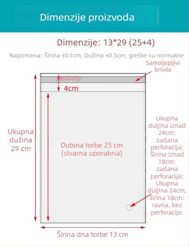 OPP samoljepljiva vrećica, prozirna, debelih stijenki, s tiskanim logom, plastična vrećica za pakiranje nakita, odjeće i maski