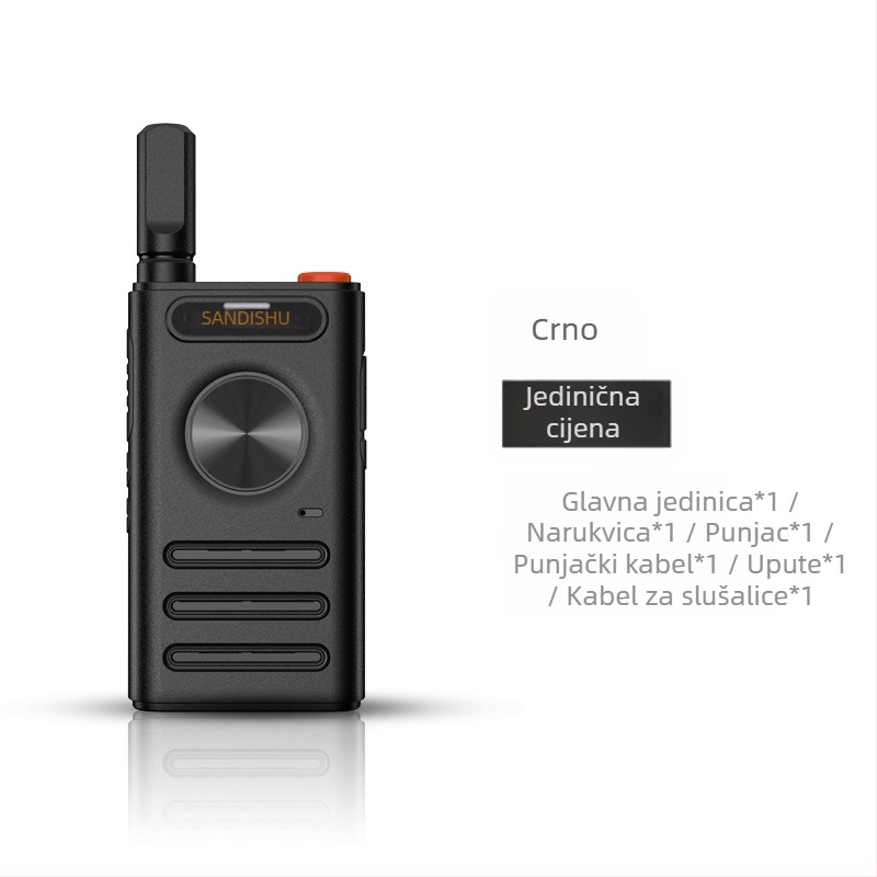 Ručni bežični transceiver-emiterski uređaj, model M09, domet 1,5–3 km, izlazna snaga 3W, 16 kanala, baterija 1600 mAh, zaštita od smetnji