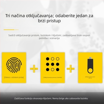 Qidots pametno zaključavanje namještaja s otiskom prsta i lozinkom za ladice i ormare – cinkova legura, model F020, moderan minimalistički stil
