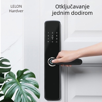 Poluautomatska pametna brava za vrata s otiskom prsta, čitačem kartica i lozinkom – za ulazna vrata kuće ili hotela