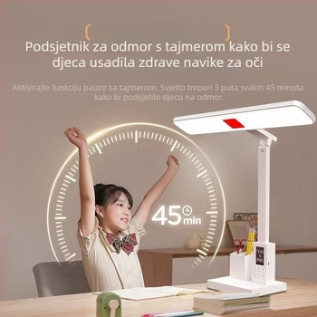 Lampa za učenje s zaštitom vida – dodirna kontrola, ugrađena litijska baterija, 7W, CRI 80–89, napon ≤36V
