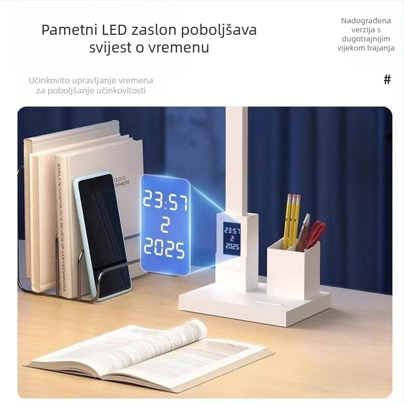 Lampa za učenje s zaštitom vida – dodirna kontrola, ugrađena litijska baterija, 7W, CRI 80–89, napon ≤36V