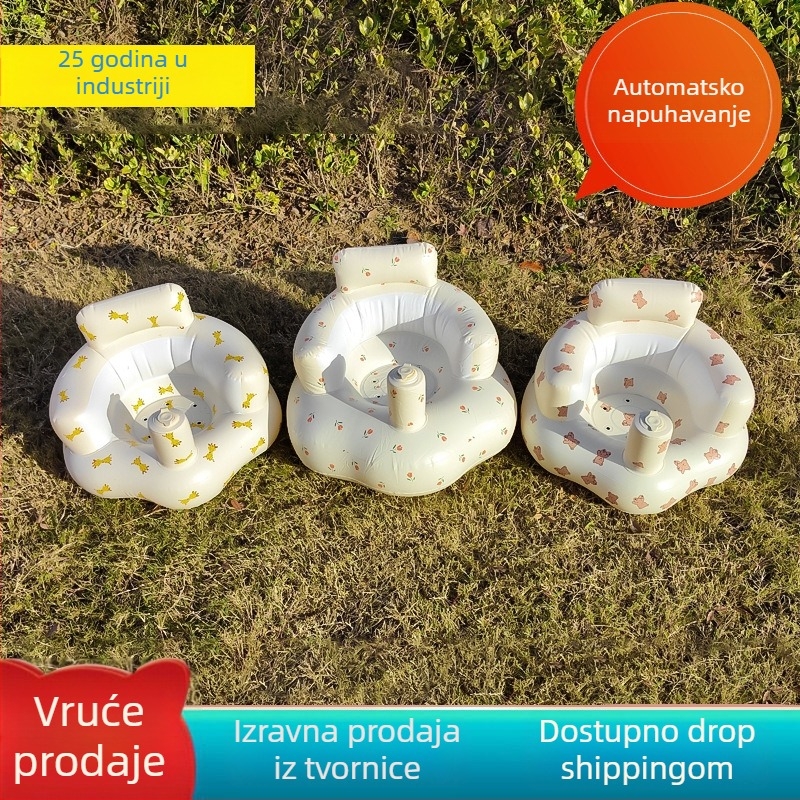 Dječja napuhiva sofa, ekološki prihvatljiv PVC, pogodna za bebe, debljina 0.3, težina 1 kg, s naslonom, moderni minimalistički stil