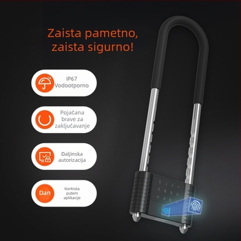 Dvostruka brava s otiskom prsta protiv krađe (US001; pohrana otisaka 1–100; otključavanja >100000; skeniranje 1–2 s; postotak falsifikata 0,001%)