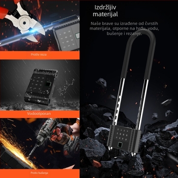 Dvostruka brava s otiskom prsta protiv krađe (US001; pohrana otisaka 1–100; otključavanja >100000; skeniranje 1–2 s; postotak falsifikata 0,001%)