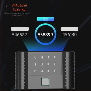 Dvostruka brava s otiskom prsta protiv krađe (US001; pohrana otisaka 1–100; otključavanja >100000; skeniranje 1–2 s; postotak falsifikata 0,001%)