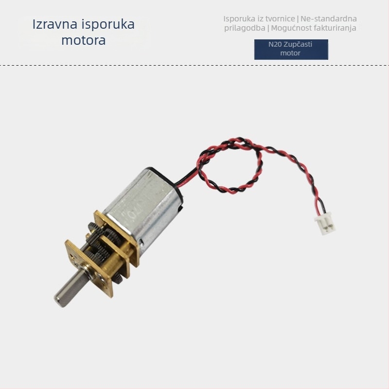 Brusni DC motor s N20 mikro prijenosom, metalni zupčanici, ROHS certifikat, DC napon ispod 36V