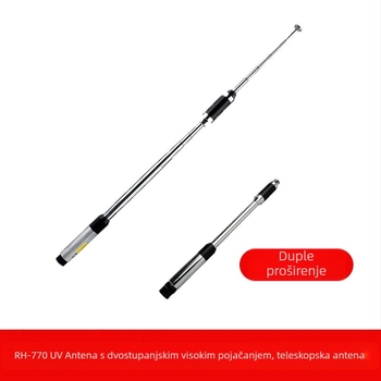 RH-770 ručna antena za interkom, visok dobitak, dvostruko segmentna štapna antena, izvlačna