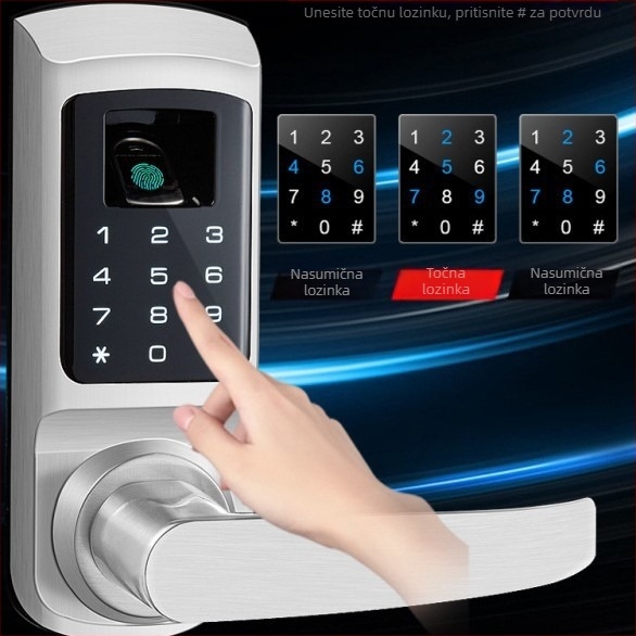 FM-02 brava za vrata s otiskom prsta i elektroničkim kodom, DC napajanje
