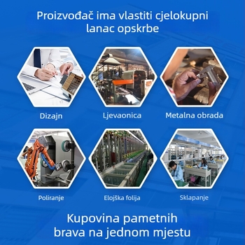 W617 Pametna brava s automatskim kliznim poklopcem, kapacitet otisaka prstiju 100, vrijeme skeniranja 0,25 s, više od 100000 ciklusa otključavanja, pogodna za drvena, sigurnosna, bakrena i nehrđajuća vrata