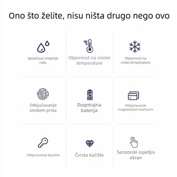 W617 Pametna brava s automatskim kliznim poklopcem, kapacitet otisaka prstiju 100, vrijeme skeniranja 0,25 s, više od 100000 ciklusa otključavanja, pogodna za drvena, sigurnosna, bakrena i nehrđajuća vrata
