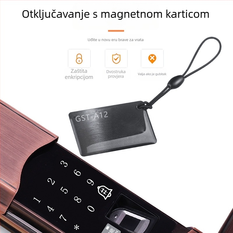 W617 Pametna brava s automatskim kliznim poklopcem, kapacitet otisaka prstiju 100, vrijeme skeniranja 0,25 s, više od 100000 ciklusa otključavanja, pogodna za drvena, sigurnosna, bakrena i nehrđajuća vrata