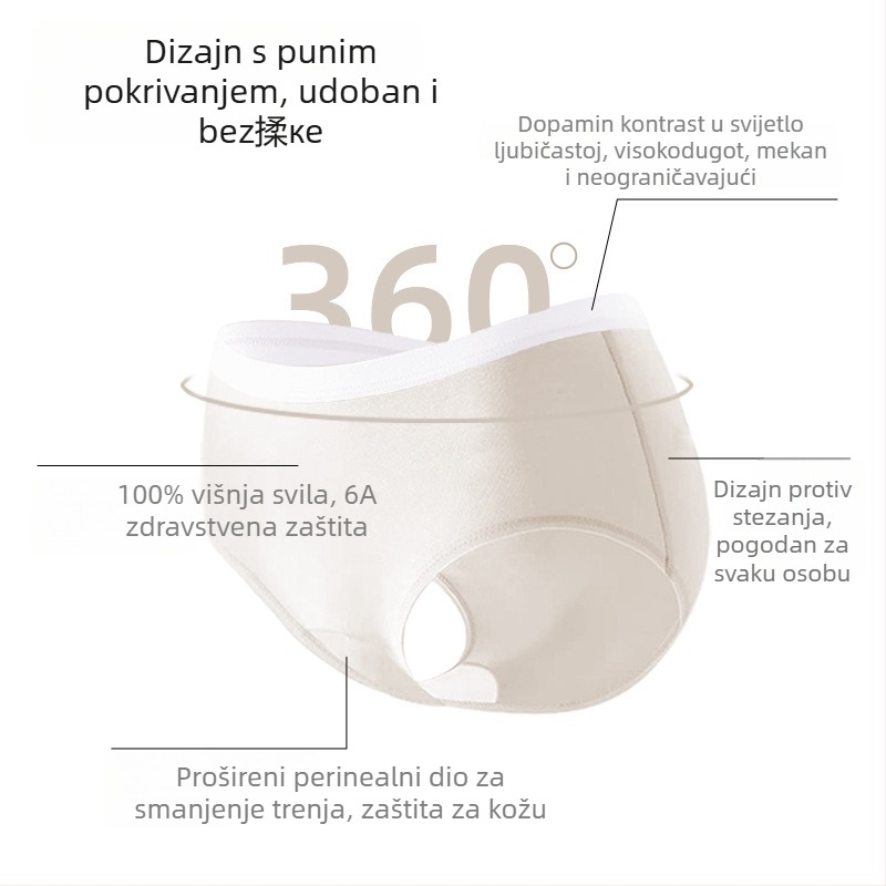 Ženske gaćice od Mulberry svile, srednji pojas, prozračan, podstava od 100% svile, pletene