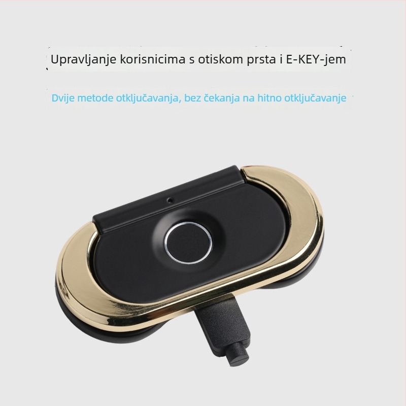 Brava za ladicu s otiskom prsta i držačem, model F182, materijal: cink-aluminijska legura, marka Qidots, namjena: garderoba, ladica, ormar za cipele, ormar za dokumente, teretana