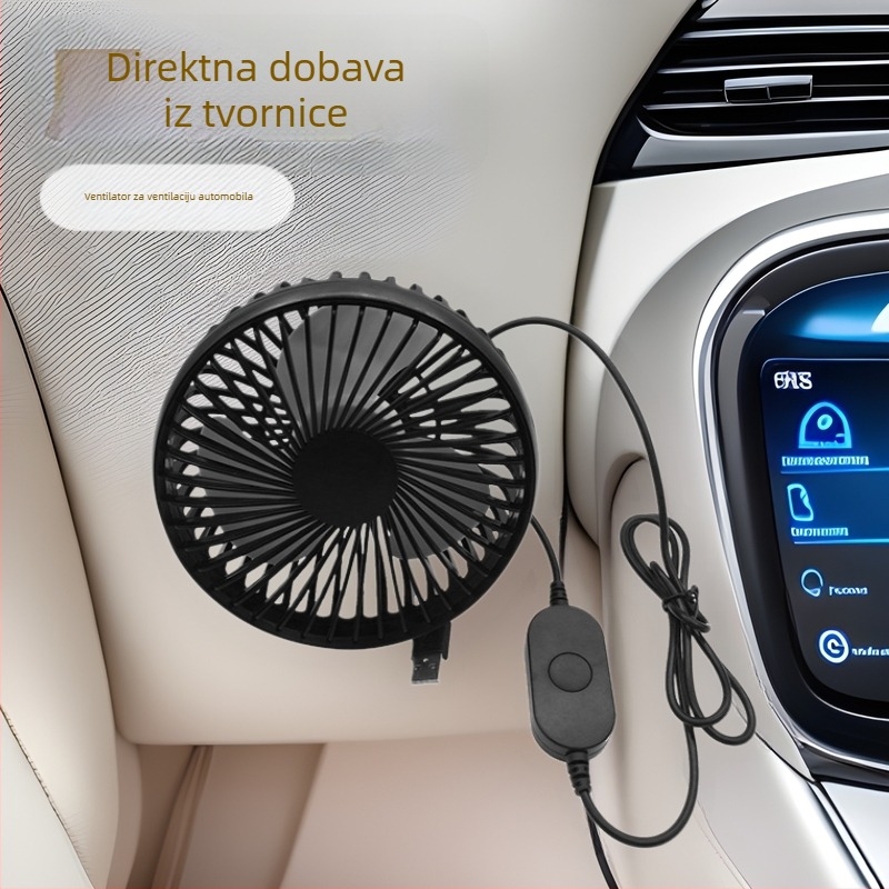 Automobilski ventilator CFS01, ABS, 5W, snažan protok zraka, za izlaz zraka automobila