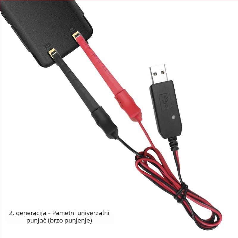 Punjač za ručni radio s klipsom za litijsku bateriju, 2. generacija, univerzalno, podržava 3V-8.4V, 1000mAh, vodootporan