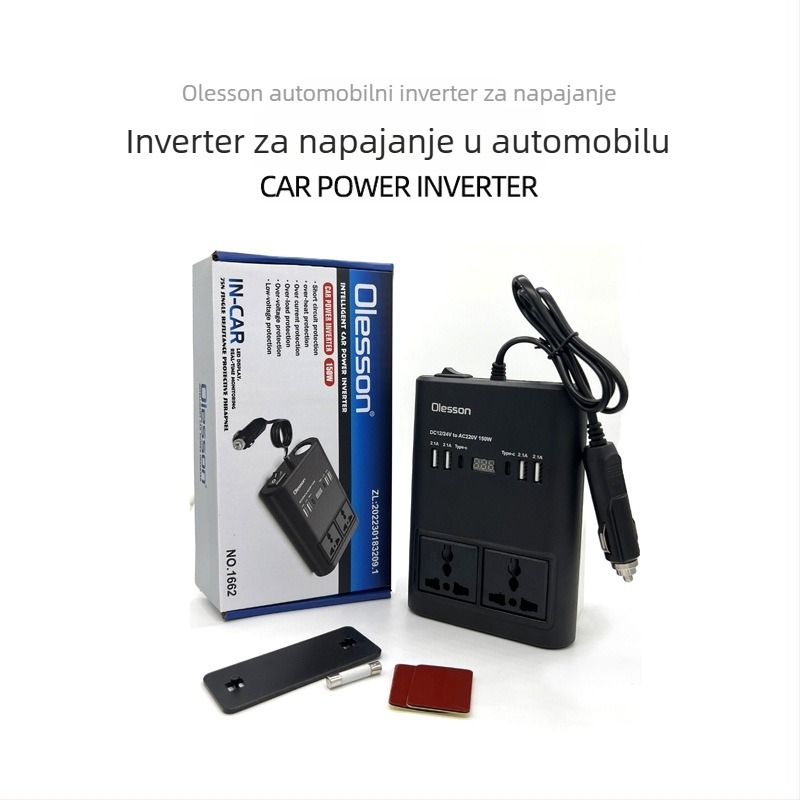 Automobilski inverter 150W, AC 220V, višenamjenski konverter napajanja s CNC detekcijom (Model 1662)