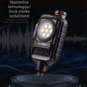 Senheix Ručni mikrofon za radio-stanicu s SOS lampom, protuklizni, litijeva baterija, doseg do 1,5 km