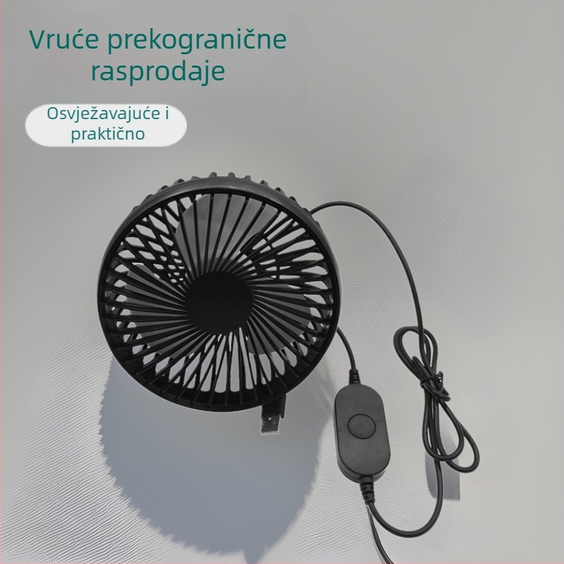 Automobilski ventilator CFS01, 5W, ABS, s daljinskim upravljačem