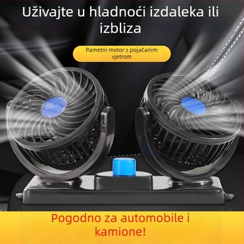 Mars automobilni ventilator, dvostruka glava USB, 12/24V, plastični