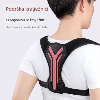 Korektivni pojas za odrasle muškarce – Y-oblik korekcijski model za leđa, poliester, trodimenzijsko grijanje, podrška leđima, 12 mjeseci garancije