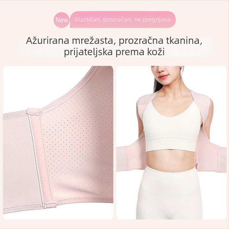 Pojas za korekciju držanja POTFAN Yf-jz055, prozračni materijal SBR + najlon mreža, potpora leđa, za sjedenje, nevidljivi pojas za ispravljanje ramena s otvorenim trakama