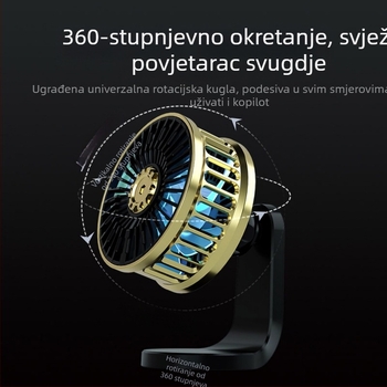 Automobilski ventilator F210 USB, dvostruki motor, 5V, ABS + pločica s obvodom, za automobil i kućnu upotrebu