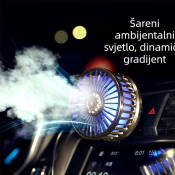 Automobilski ventilator F210 USB, dvostruki motor, 5V, ABS + pločica s obvodom, za automobil i kućnu upotrebu
