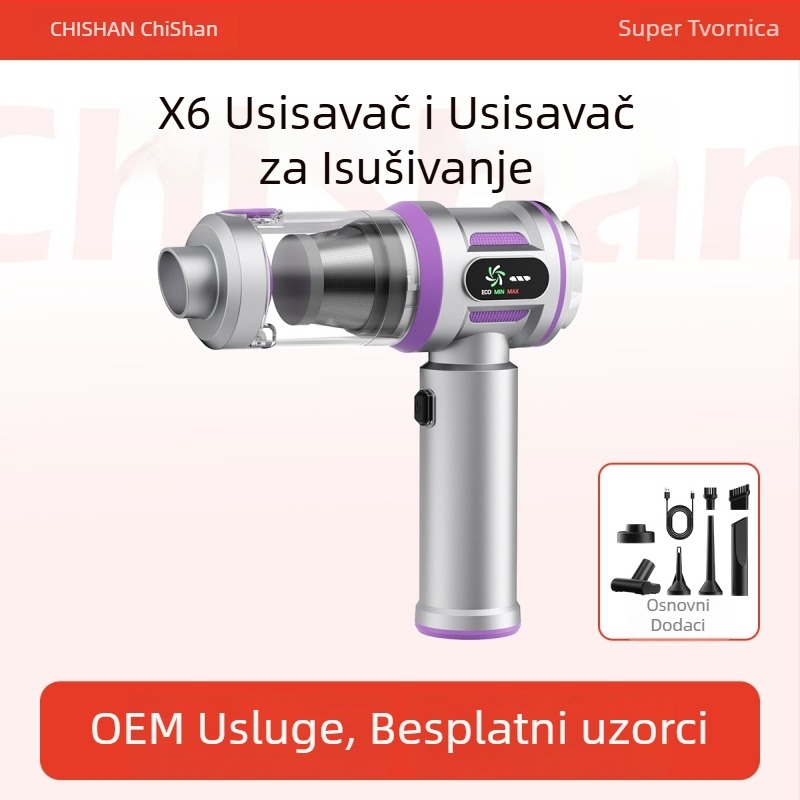 Usisavač za auto i dom s integriranim puhanjem i usisavanjem (Motor bez četkica, 11.1V, 100W, 20000Pa)