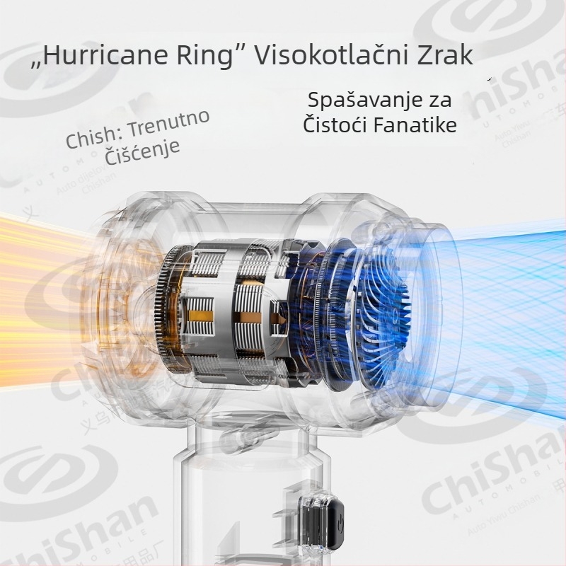 Usisavač za auto i dom s integriranim puhanjem i usisavanjem (Motor bez četkica, 11.1V, 100W, 20000Pa)