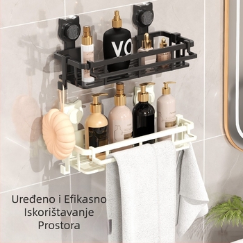 Držač za ručnike na zidu sa usisnom čašom, bez bušenja, kupaonica, plast HL-058