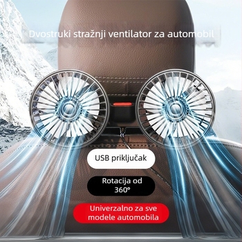 Automobilski ventilator - USB napajan, za stražnje sjedalo, univerzalni, snažan, višestruke namjene