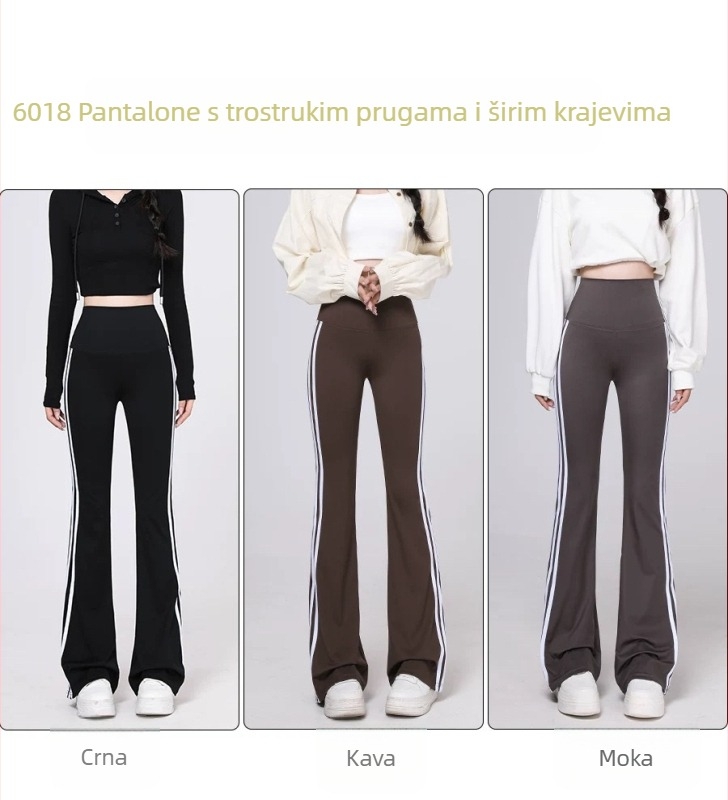 Ženske uske hlače od najlona sa spandeksom, tanko platno, visoka elastičnost, glavni udio 70–80% najlona, proljeće 2025