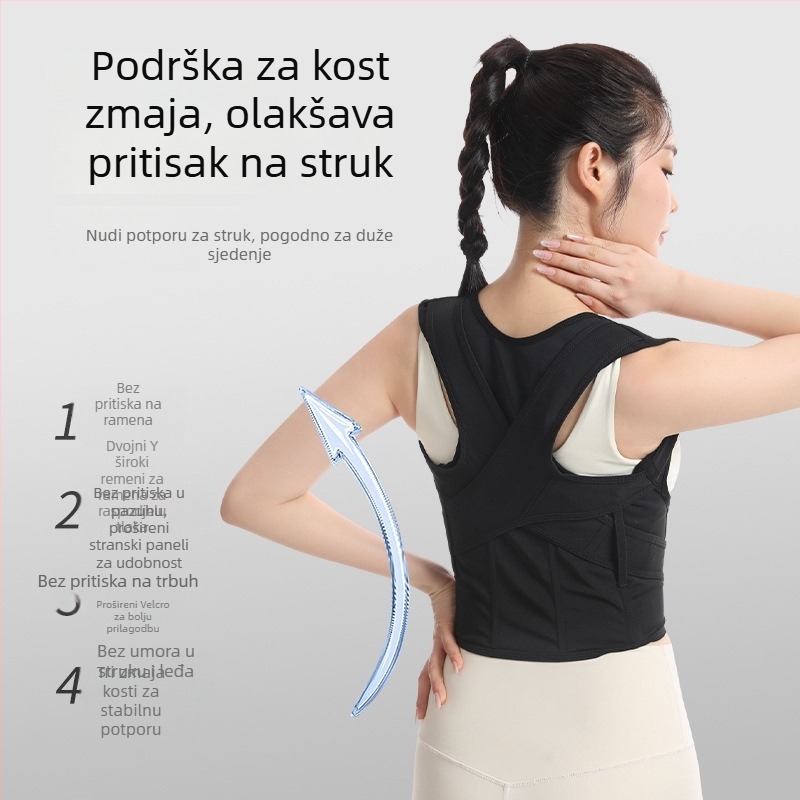 Pojas za korekciju držanja s potporom za kralježnicu – prilagodljiv, prozračan, model Three Keels, za odrasle