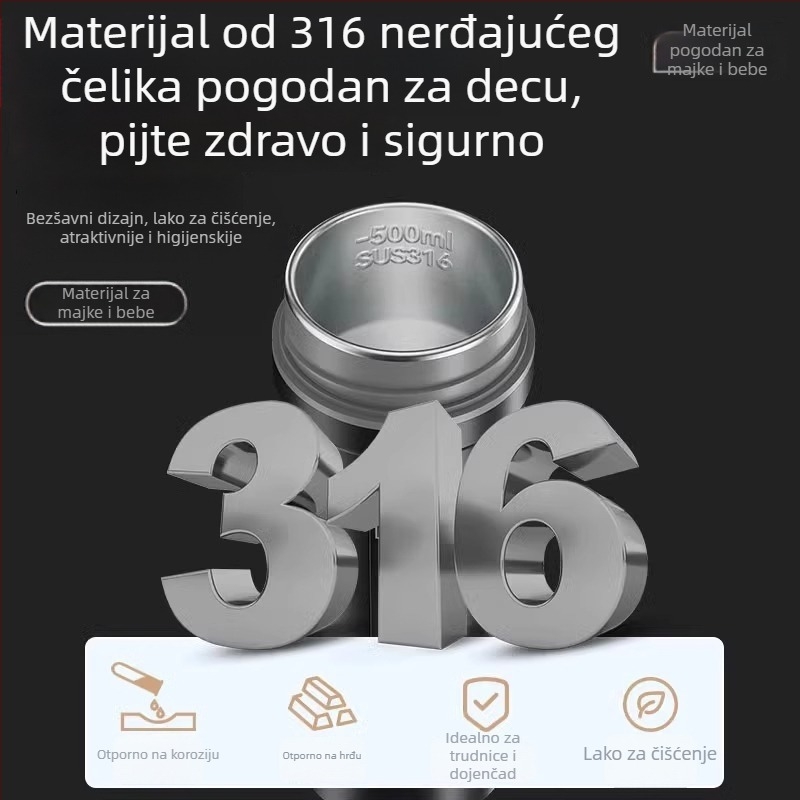 USB auto šalica za vodu s električnim grijanjem, unutarnji nehrđajući čelični spremnik, kapacitet 500-1000 ml