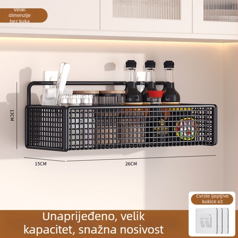 Langcheng Zwj-99 zidni skladišni rega za kupaonicu, nosivost 20 kg, jedan nivo, montaža bez bušenja