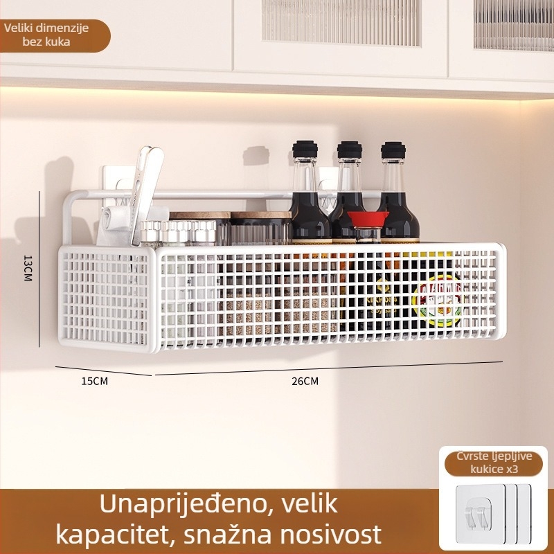 Langcheng Zwj-99 zidni skladišni rega za kupaonicu, nosivost 20 kg, jedan nivo, montaža bez bušenja