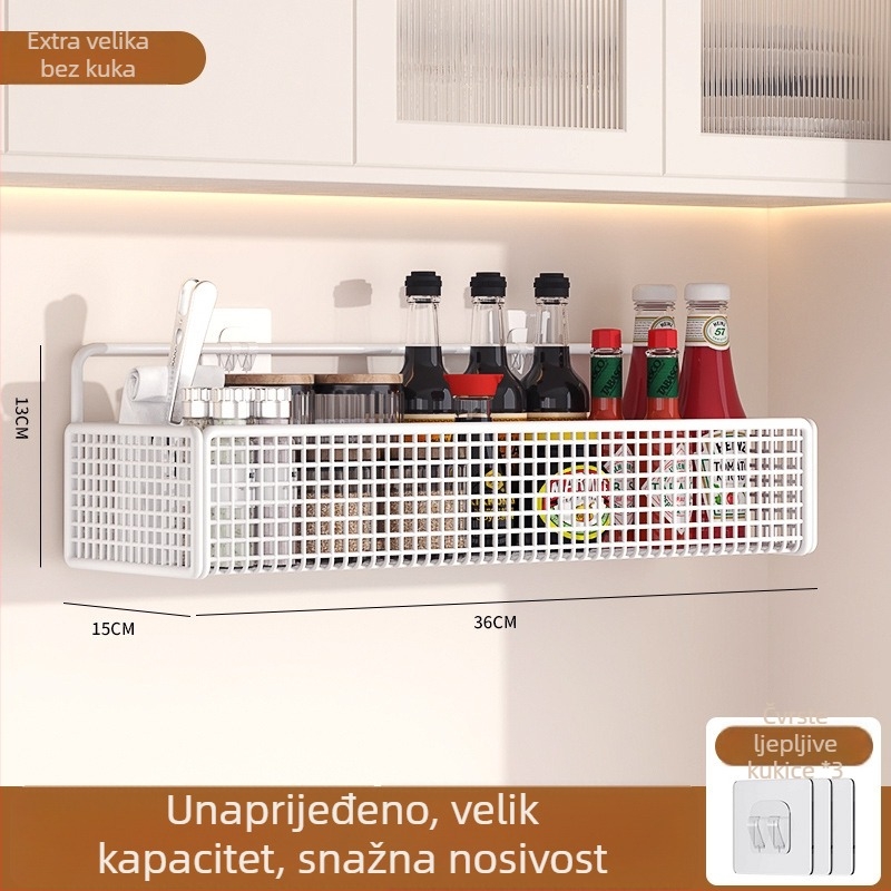 Langcheng Zwj-99 zidni skladišni rega za kupaonicu, nosivost 20 kg, jedan nivo, montaža bez bušenja