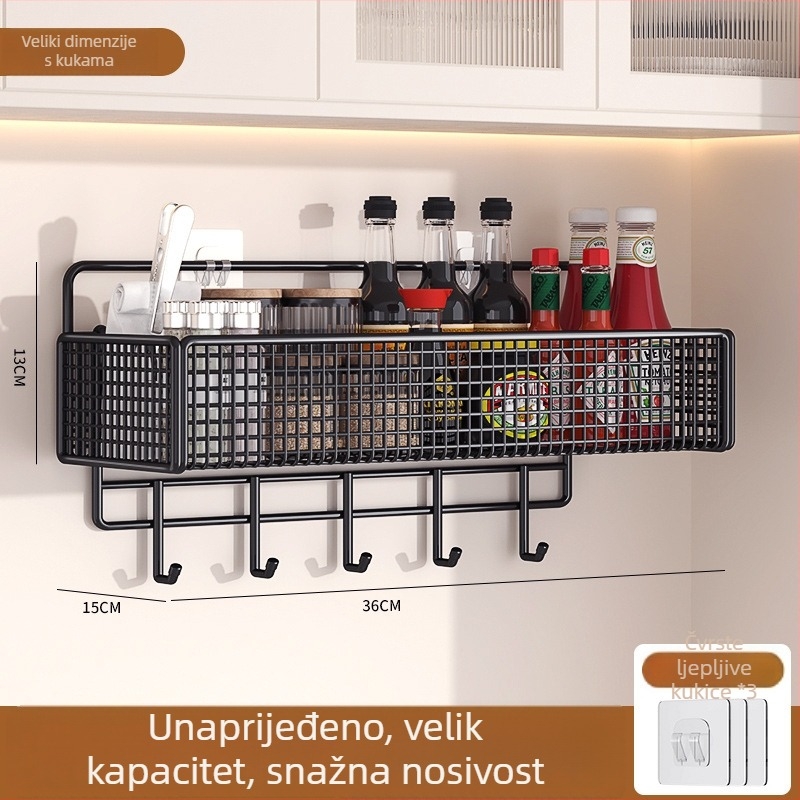 Langcheng Zwj-99 zidni skladišni rega za kupaonicu, nosivost 20 kg, jedan nivo, montaža bez bušenja