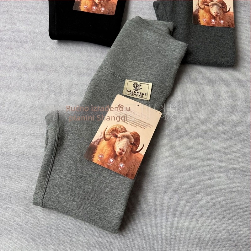 Leggings od Lyocella + pamuka + kašmira, visoki struk, debeli, elastični, jednofarbni, sadržaj glavne tkanine 50–70%
