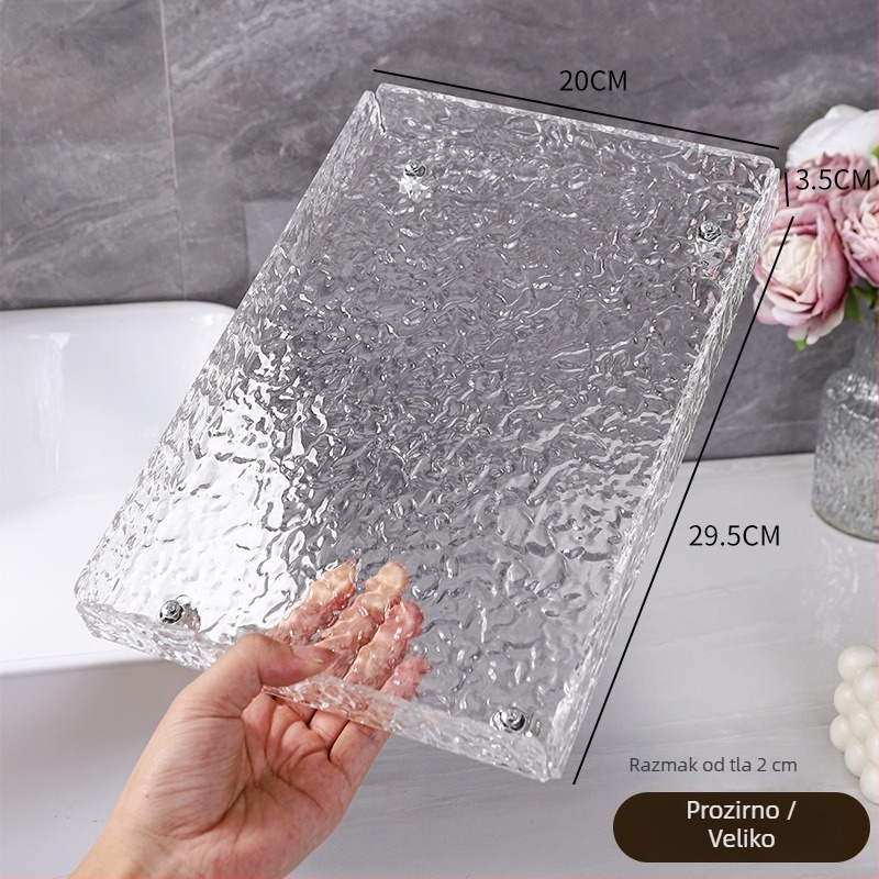 Plastični kupaonski stalak za kozmetiku na ploči, polirani završni sloj, 1 razina, stil light luxury, nosivost 1-5 kg