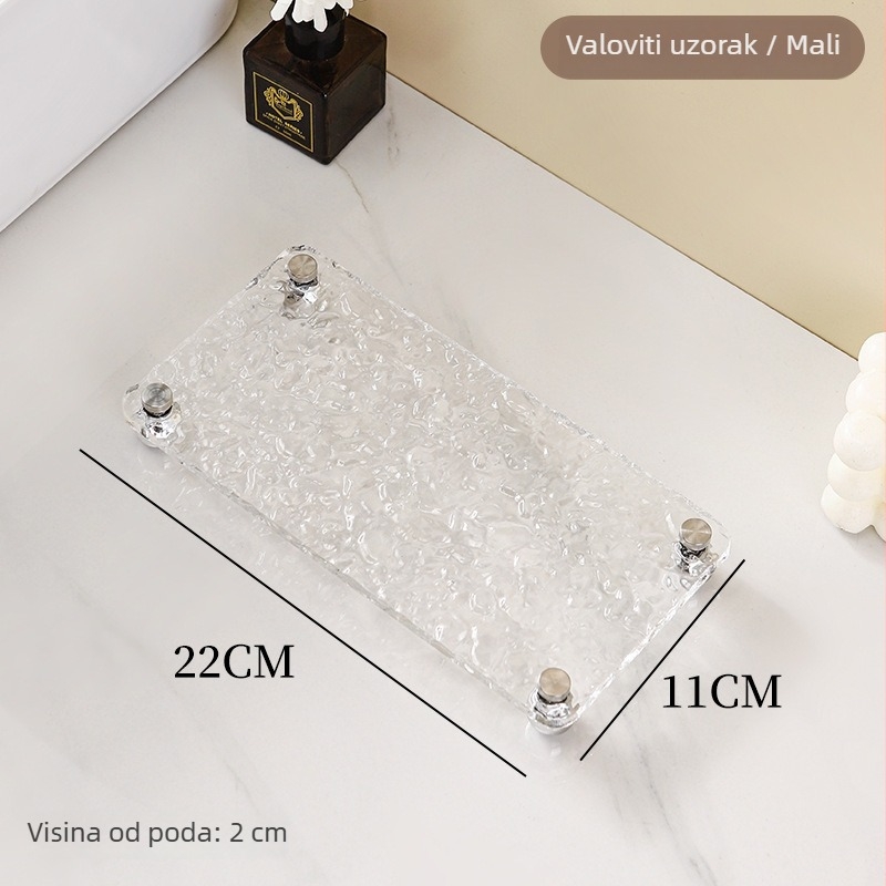 Plastični kupaonski stalak za kozmetiku na ploči, polirani završni sloj, 1 razina, stil light luxury, nosivost 1-5 kg