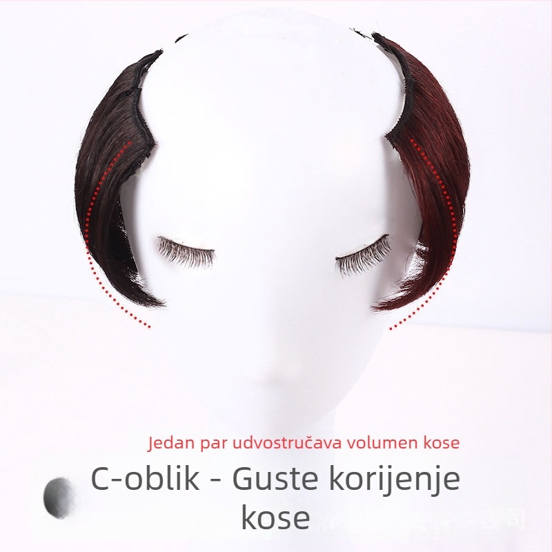 Ženska bočna perika, jednopanelna, prava ljudska kosa, može se bojiti, model: podloga za kosu