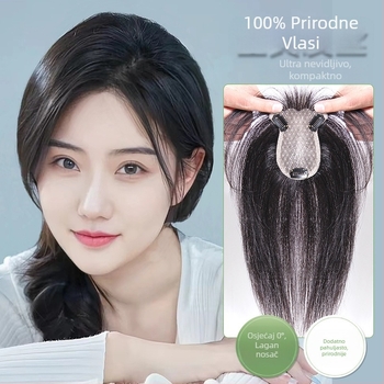 Perika od pravih ljudskih vlasi, ručno tkana, ravne vlasi, može se obojiti