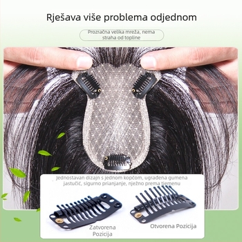 Perika od pravih ljudskih vlasi, ručno tkana, ravne vlasi, može se obojiti