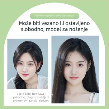 Perika od pravih ljudskih vlasi, ručno tkana, ravne vlasi, može se obojiti