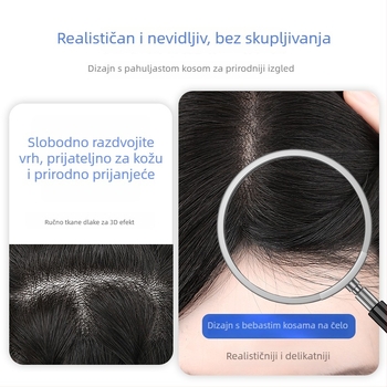 Mono Net komadi peruke, od pravih ljudskih vlasi, potpuno ručno pleteni, ravni, mogu se obojiti